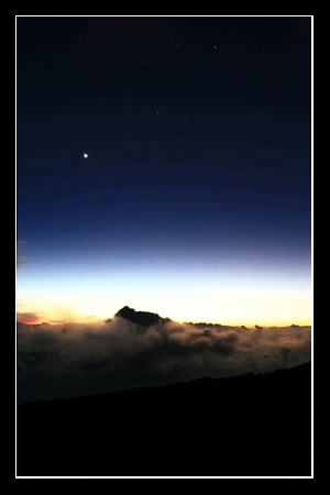 Reunion volcano sun rise